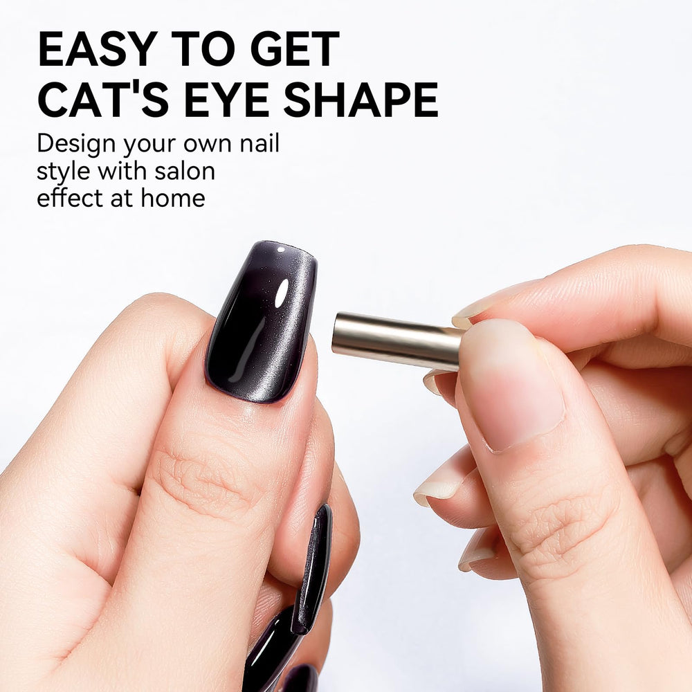 Bevimee Vernis Gel Œil-Chat : échantillons sur ongles montrant la couleur.