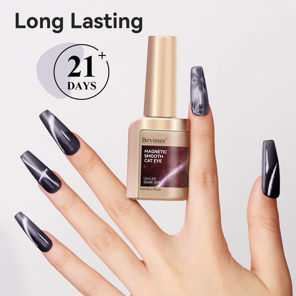 Bevimee Vernis Gel Œil-Chat : emballage soigné et flacon pratique.