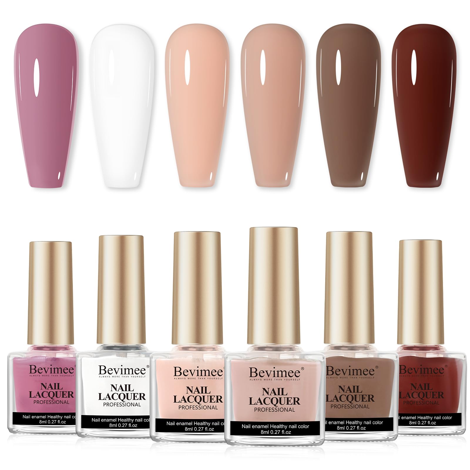 Bevimee vernis vegan blanc laiteux sur ongles pour une manucure lumineuse