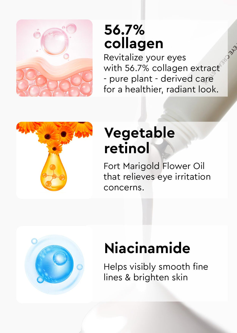 BE+WANTS texture hydratante sur le contour des yeux - douceur et hydratation.