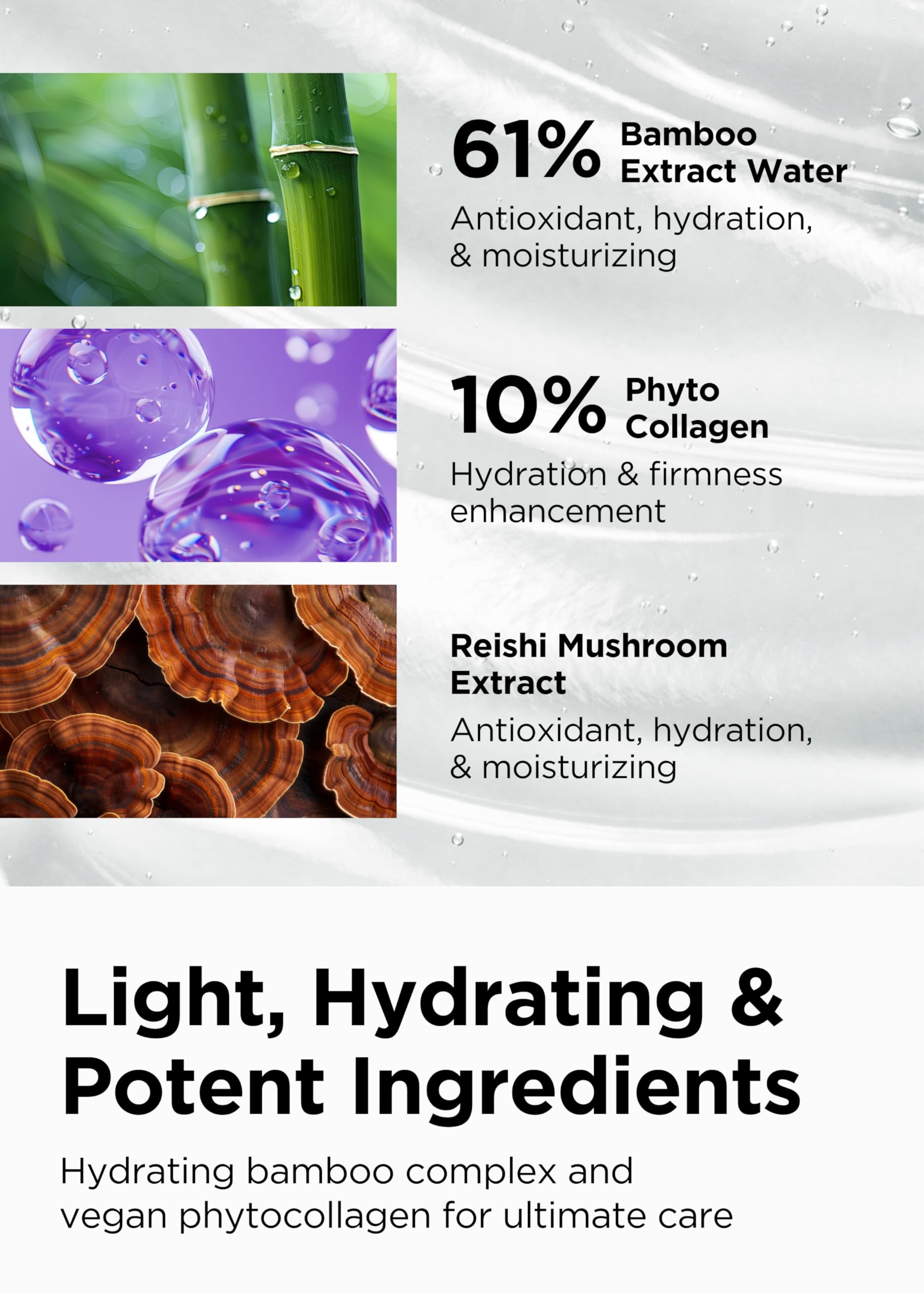 BE+WANTS eau de bambou et phyto-collagene hydratent et revitalisent le regard