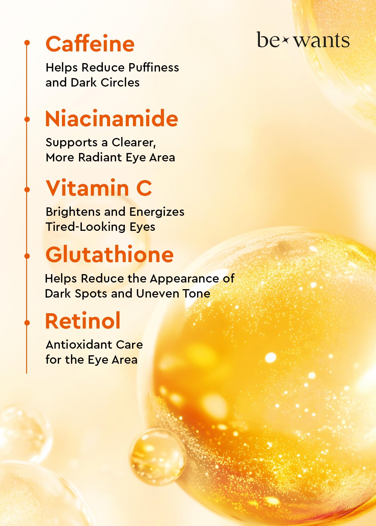 Gel hydrogel BE+WANTS pour les yeux, sensation fraîche.