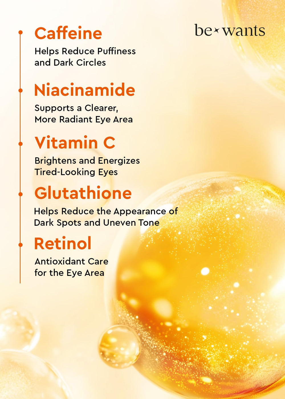 Gel hydrogel BE+WANTS pour les yeux, sensation fraîche.
