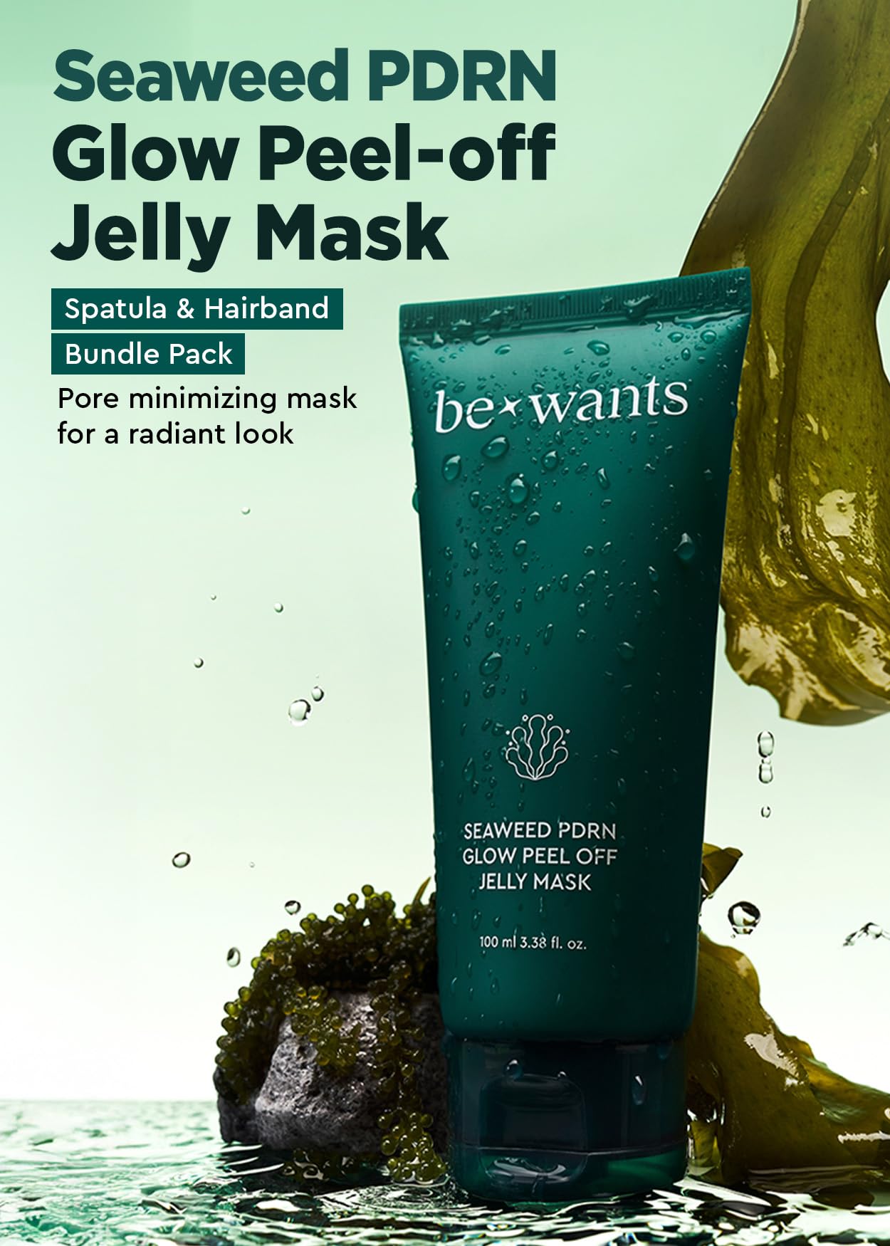BE+WANTS Seaweed PDRN Glow – spatule pratique pour l’application précise