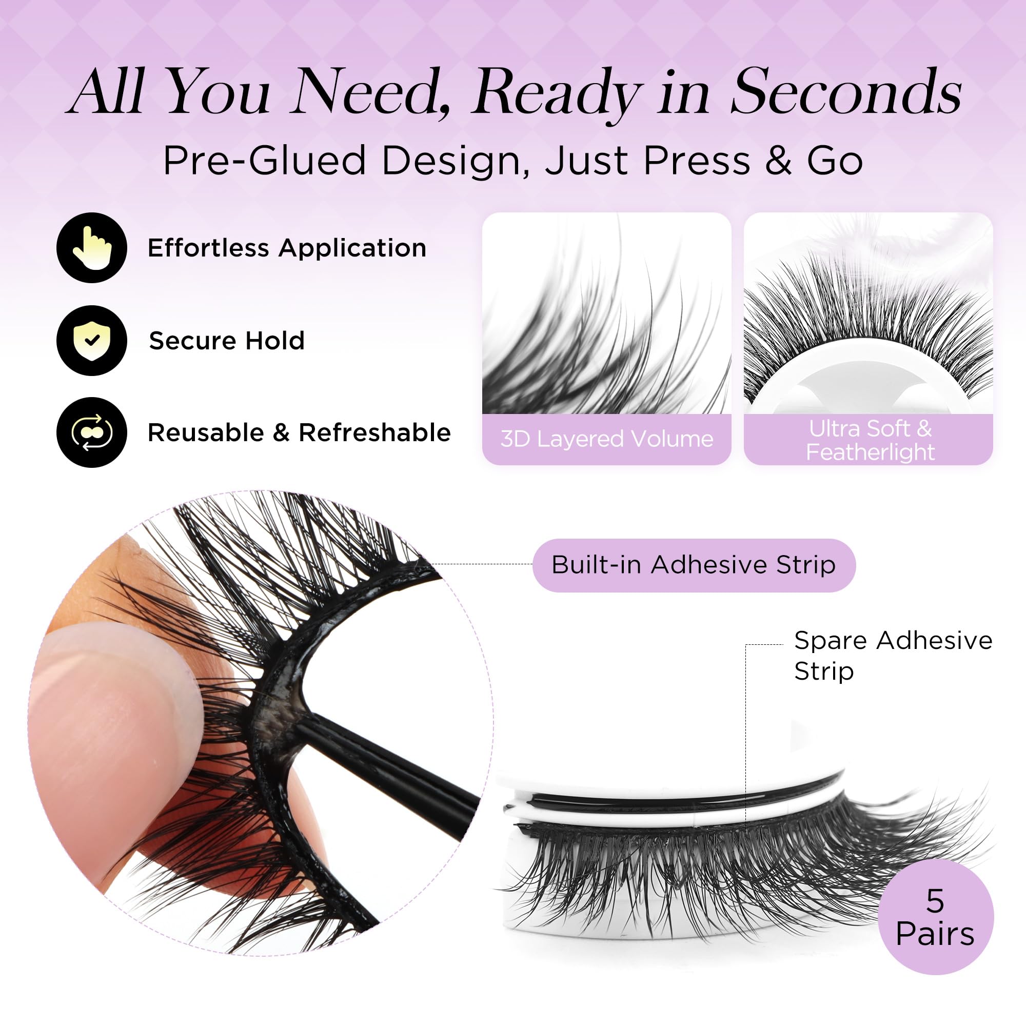 Cils Beyelian avec effet trait noir discret pour un regard défini.