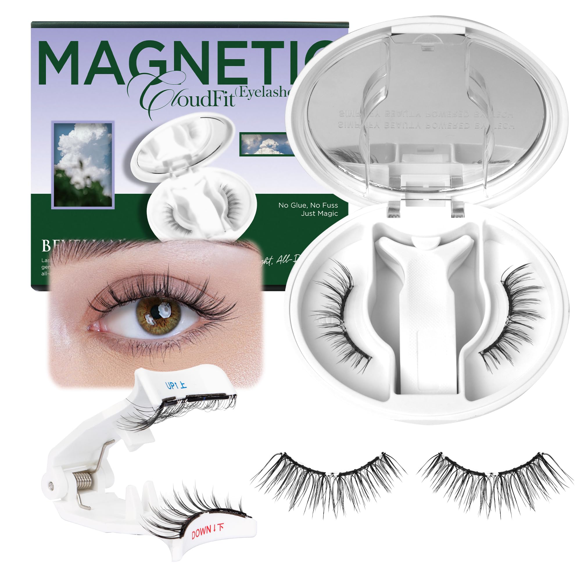 BEYELIAN cils magnetiques avec appliqueur compact, retouche rapide en déplacement.
