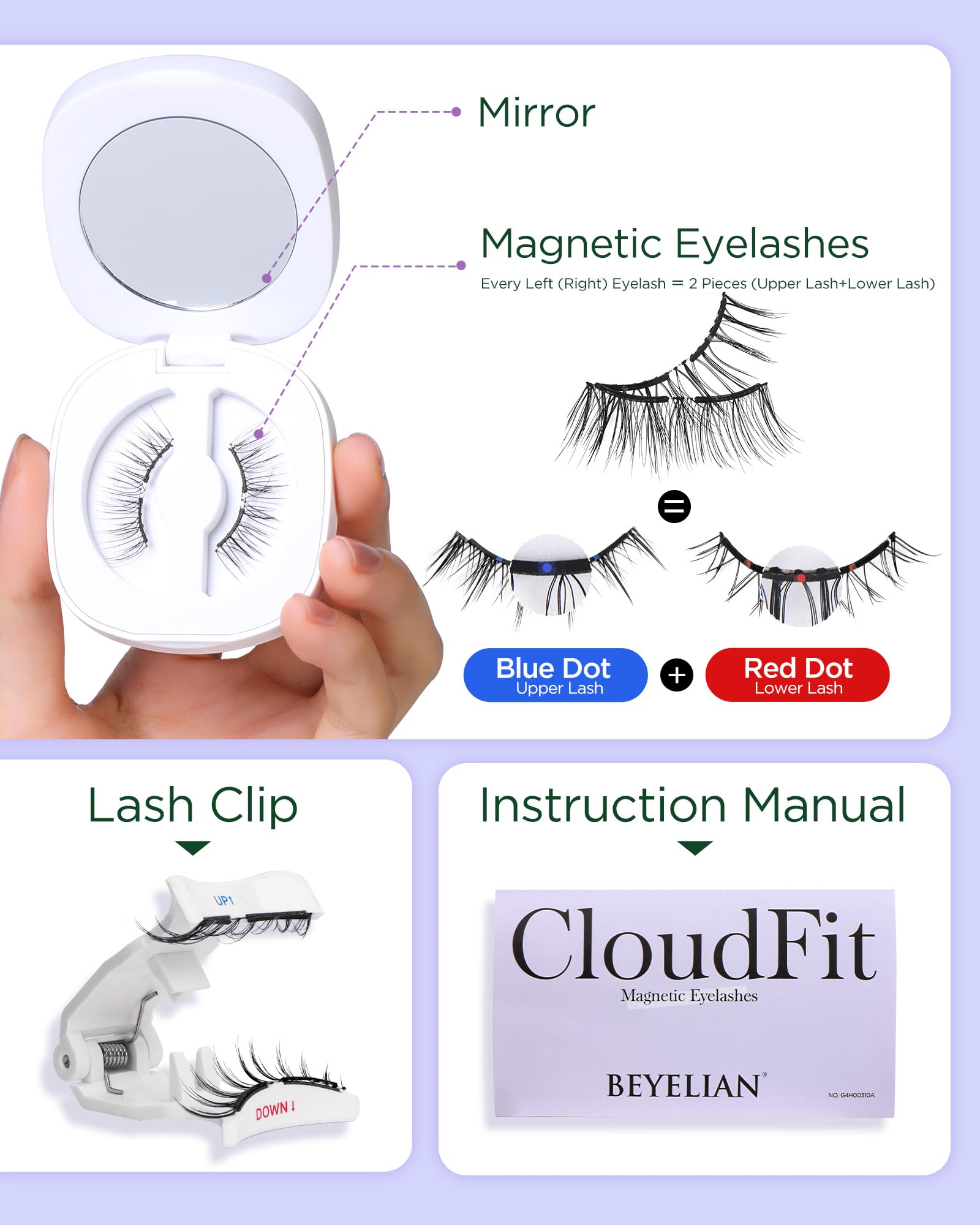 Cils BEYELIAN avec applicateur : pose simple pour un regard naturel et durable.