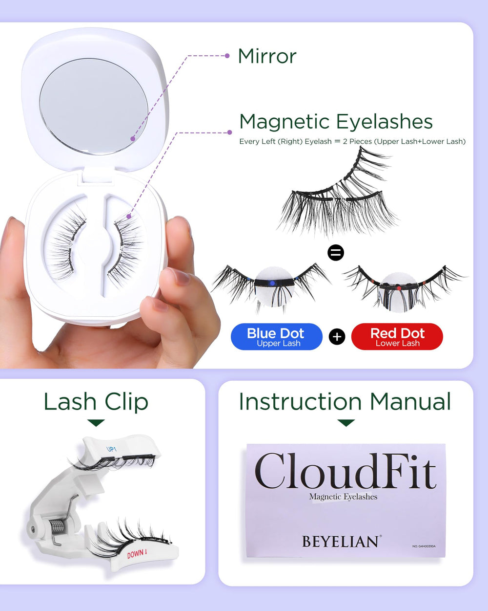 Cils BEYELIAN avec applicateur : pose simple pour un regard naturel et durable.