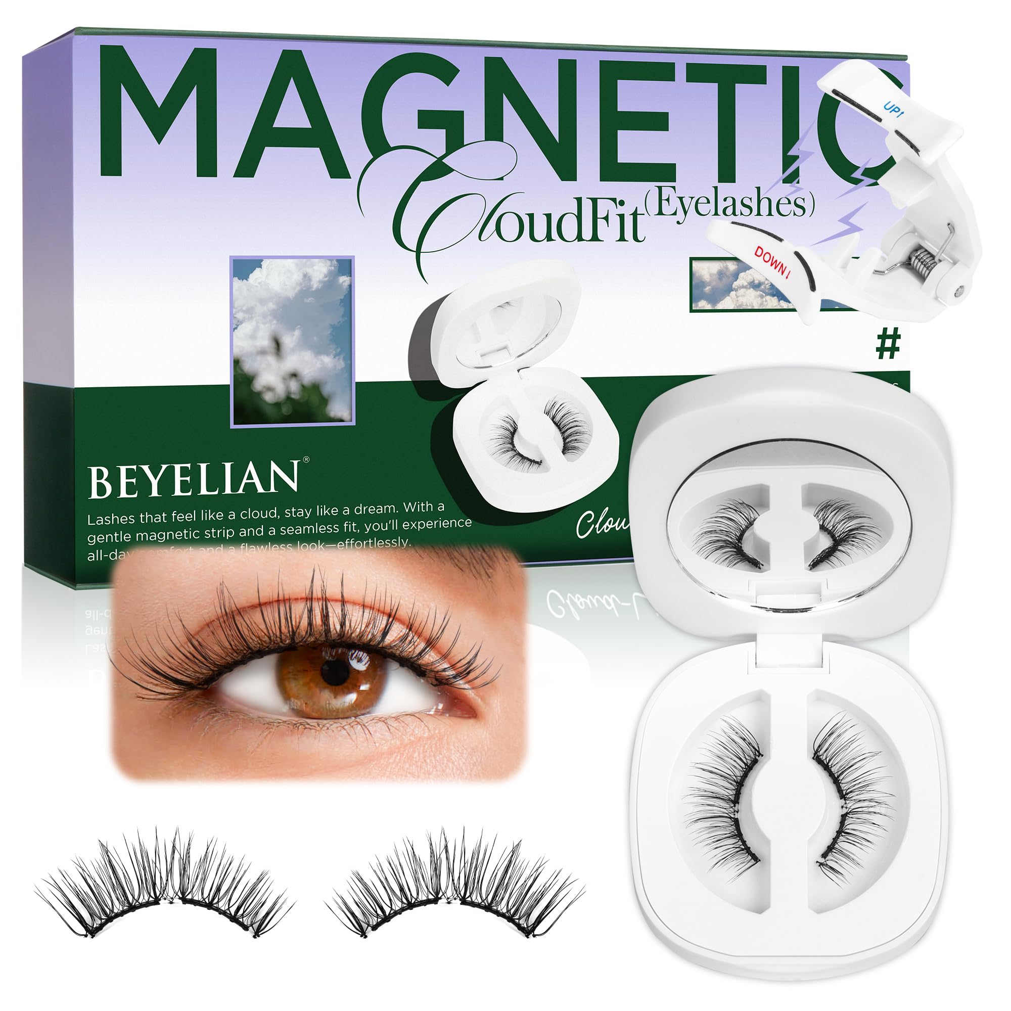 Cils magnétiques BEYELIAN avec applicateur, ensemble élégant et facile à utiliser au quotidien.