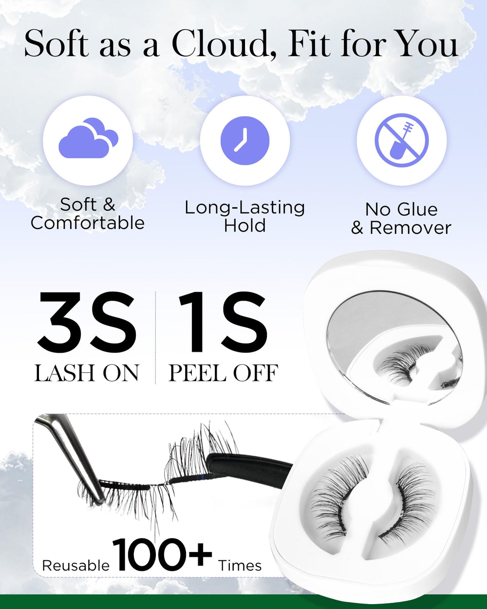 Cils magnetiques BEYELIAN sans colle, réduction des irritations et dégâts potentiels.