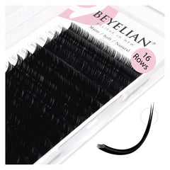 Extensions BEYELIAN cils ellipse flat 0-15mm, curl C, 16 rangées pour salon