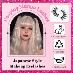 Cils beyonday cosplays manga 3D, look anime japonais et naturel.
