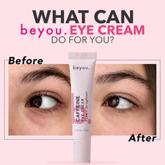 Beyou crème yeux caféine texture satinée prête à une application douce.