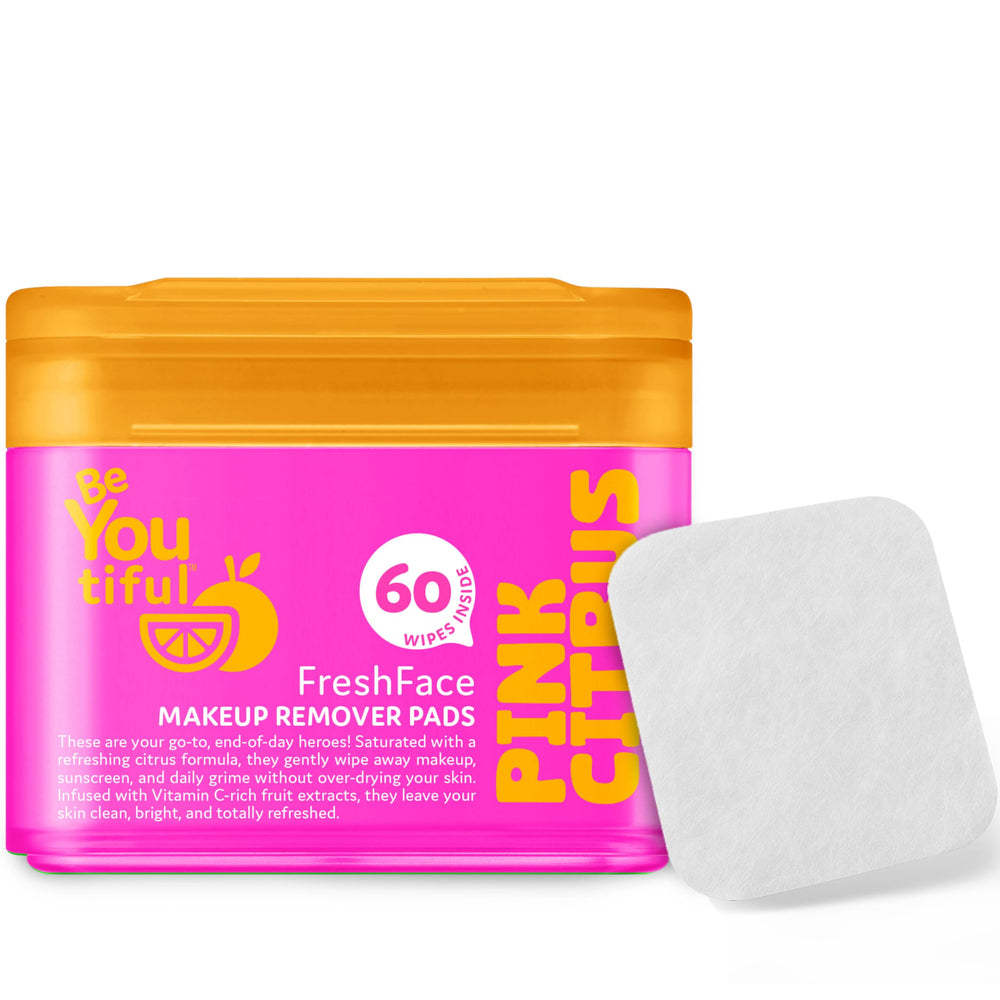BeYoutiful FreshFace: lingettes démaquillantes 60, nettoyage rapide et efficace pour la peau jeune.