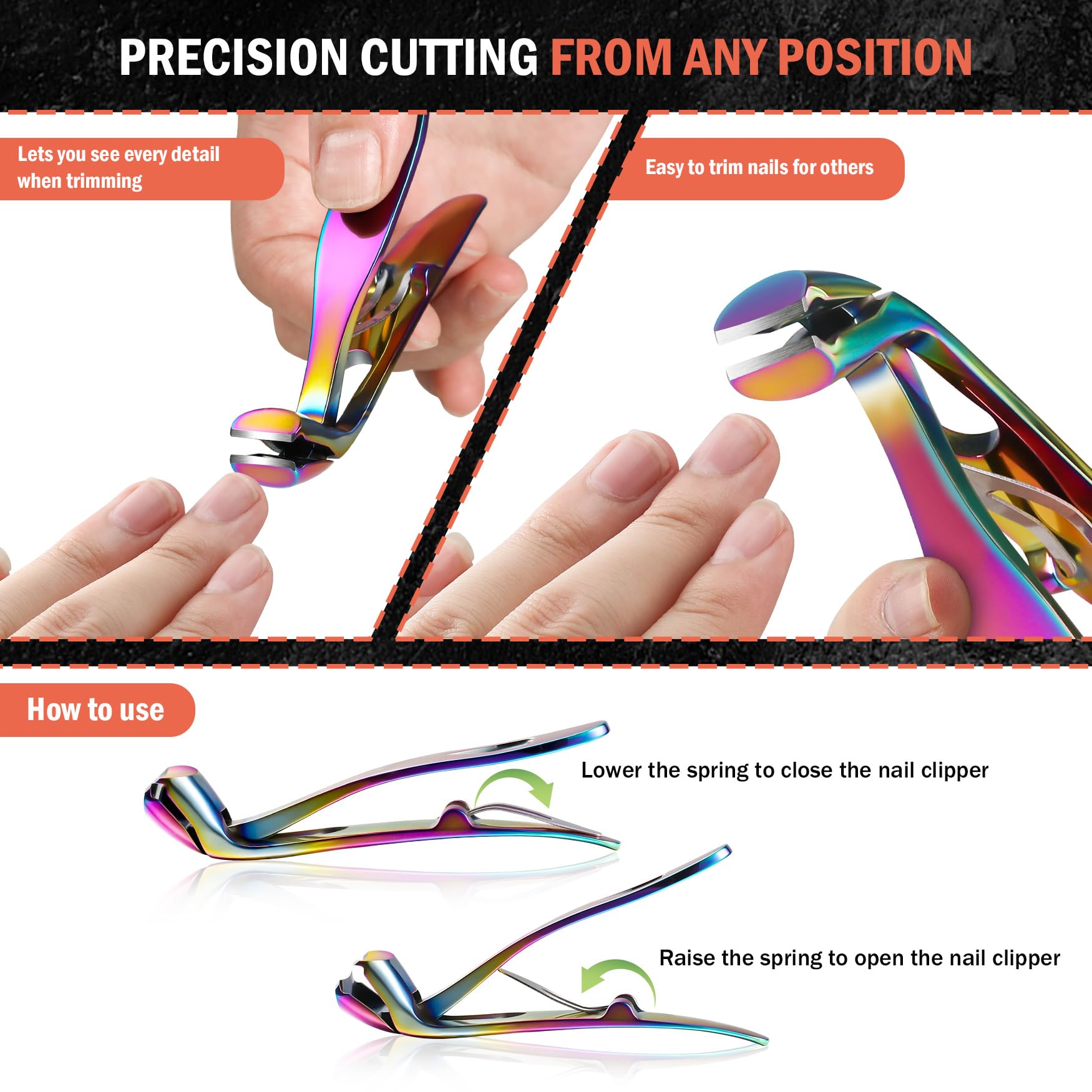 BEZOX coupe-ongles en acier inoxydable durable.