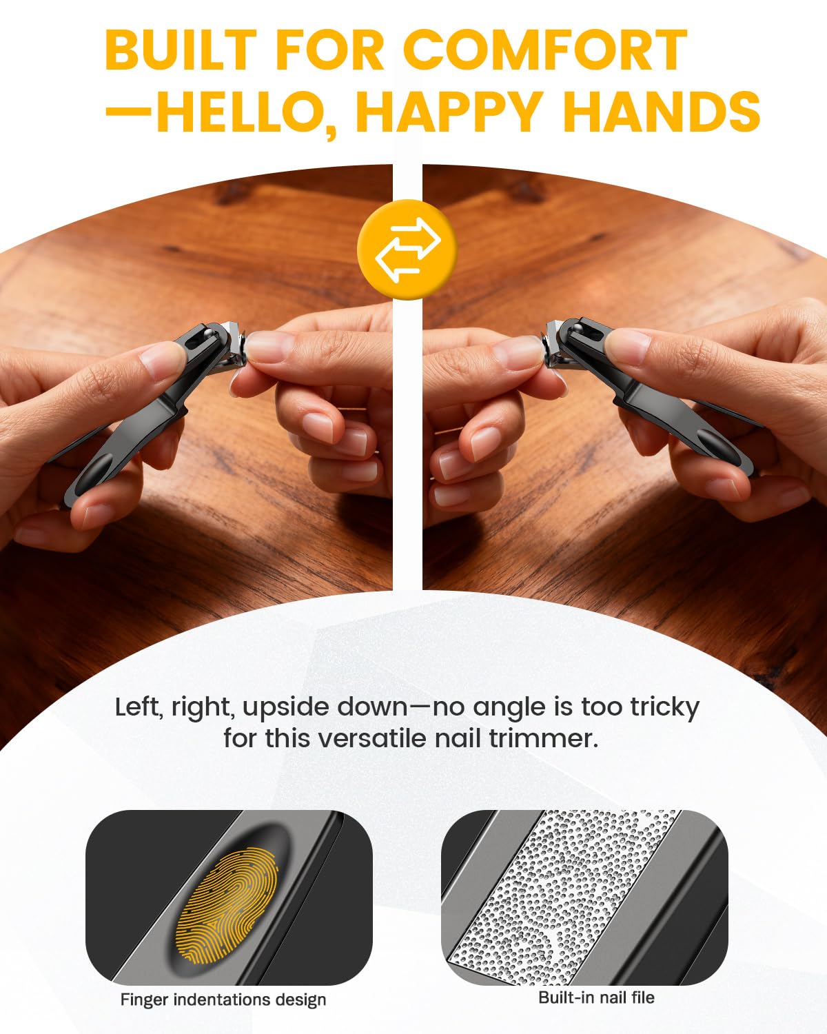 BEZOX ciseaux à ongles avec lames droites affûtées pour ongles épais.