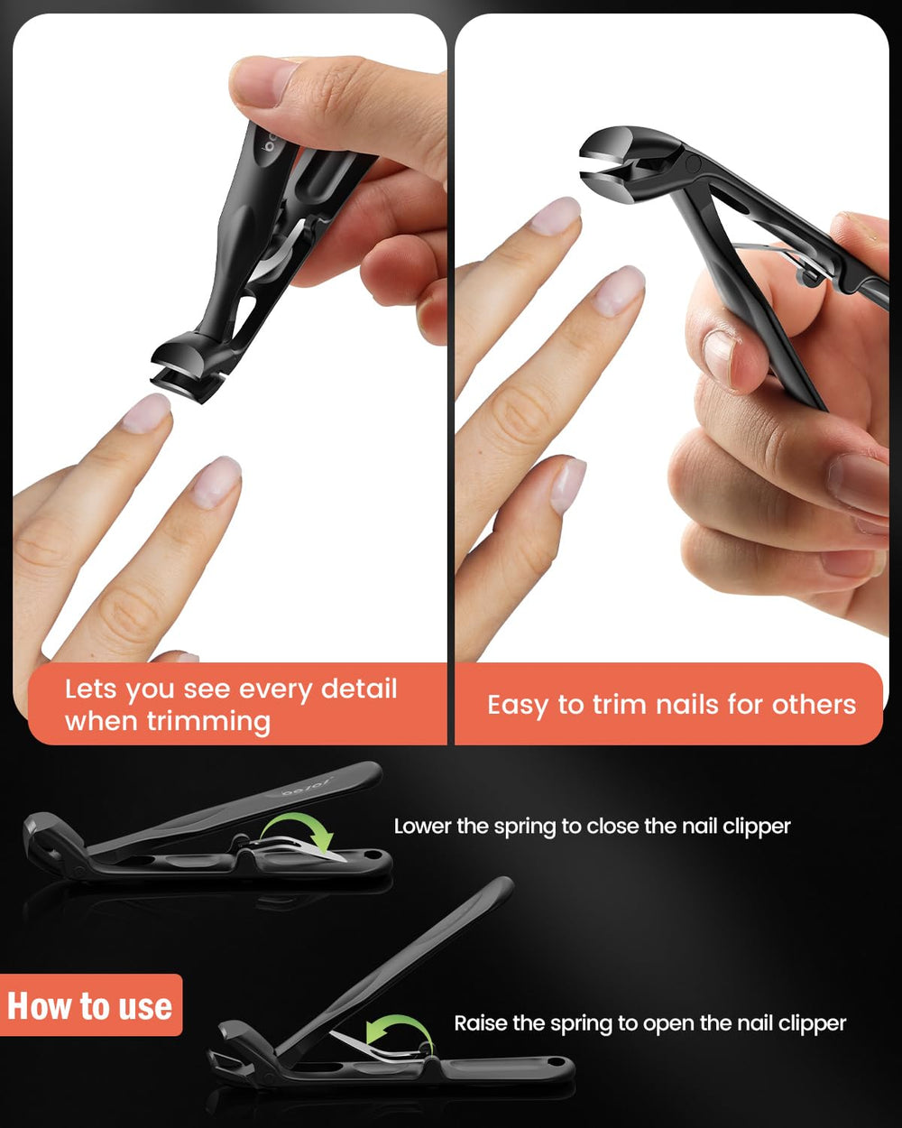 BEZOX coupe-ongles epais jusqua 8 mm, performance fiable.