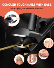 BEZOX coupe-ongles incline, prise ergonomique pour reduction de fatigue.