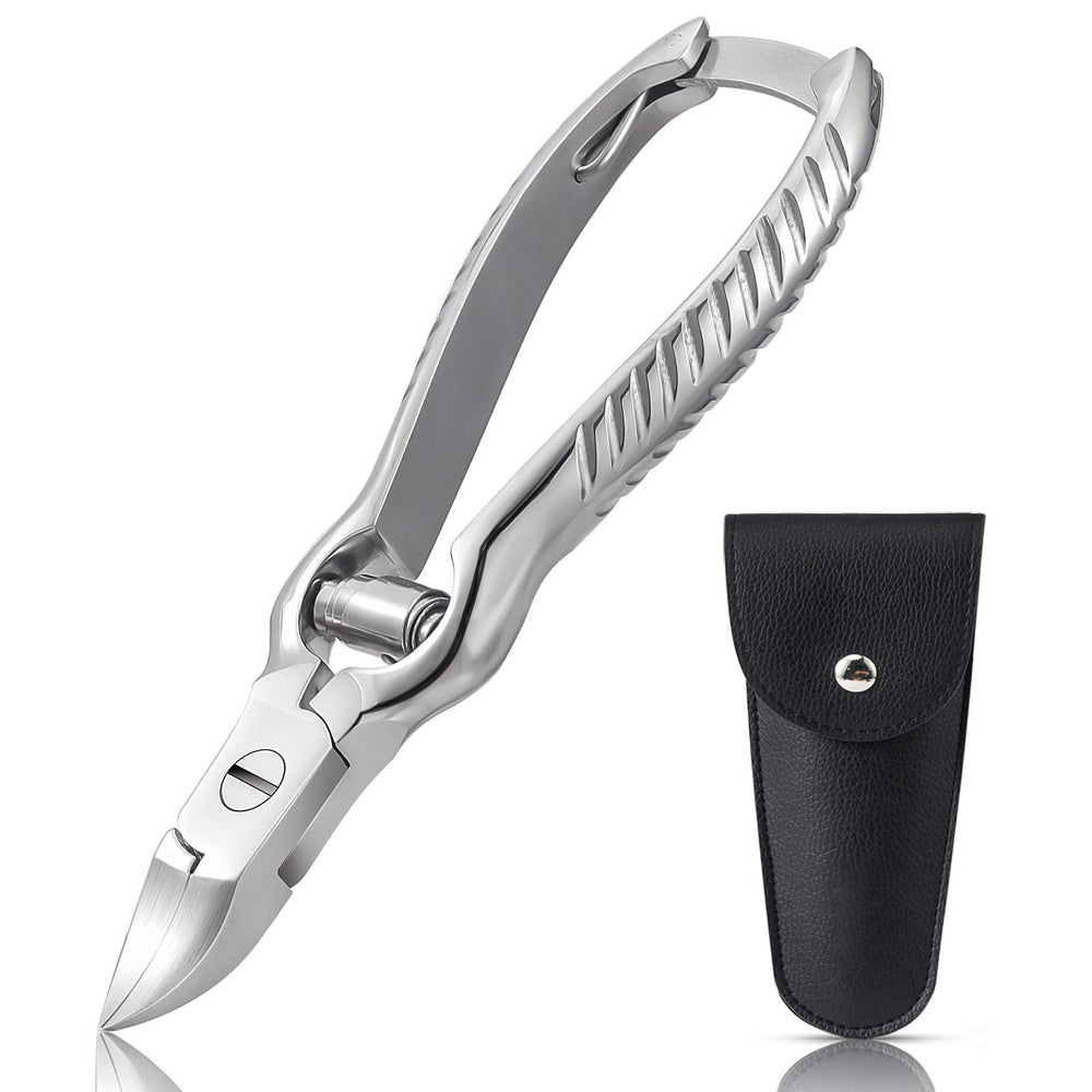BEZOX heavy-duty toenail clippers close-up shows stainless steel build for thick nails.