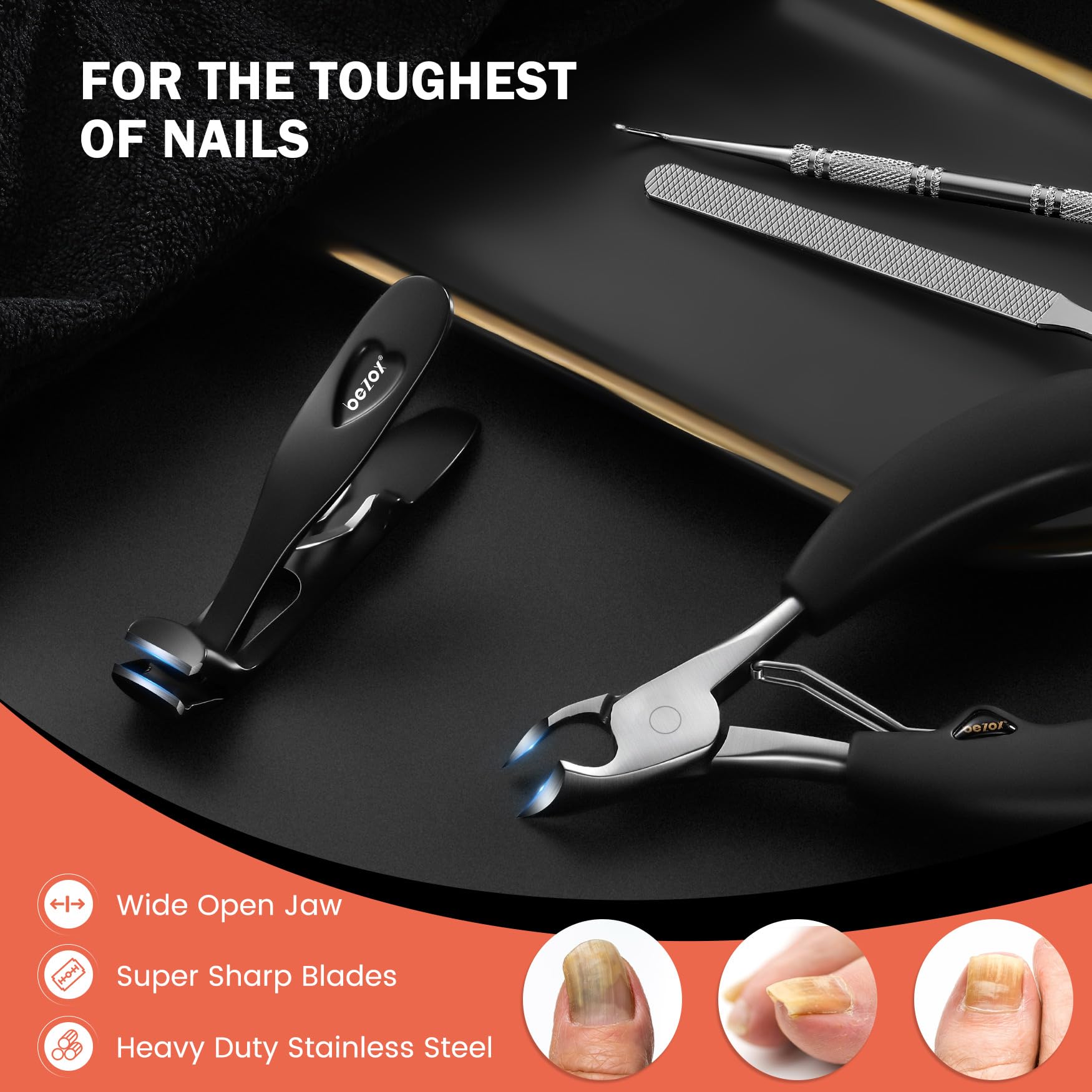 BEZOX kit soin ongles pour seniors, tout-en-un à domicile.