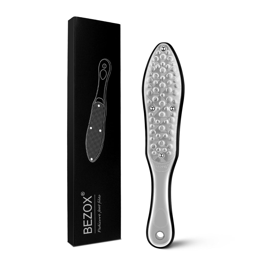 BEZOX raspe-pieds double-face pour des pieds plus lisses et sans callosités.