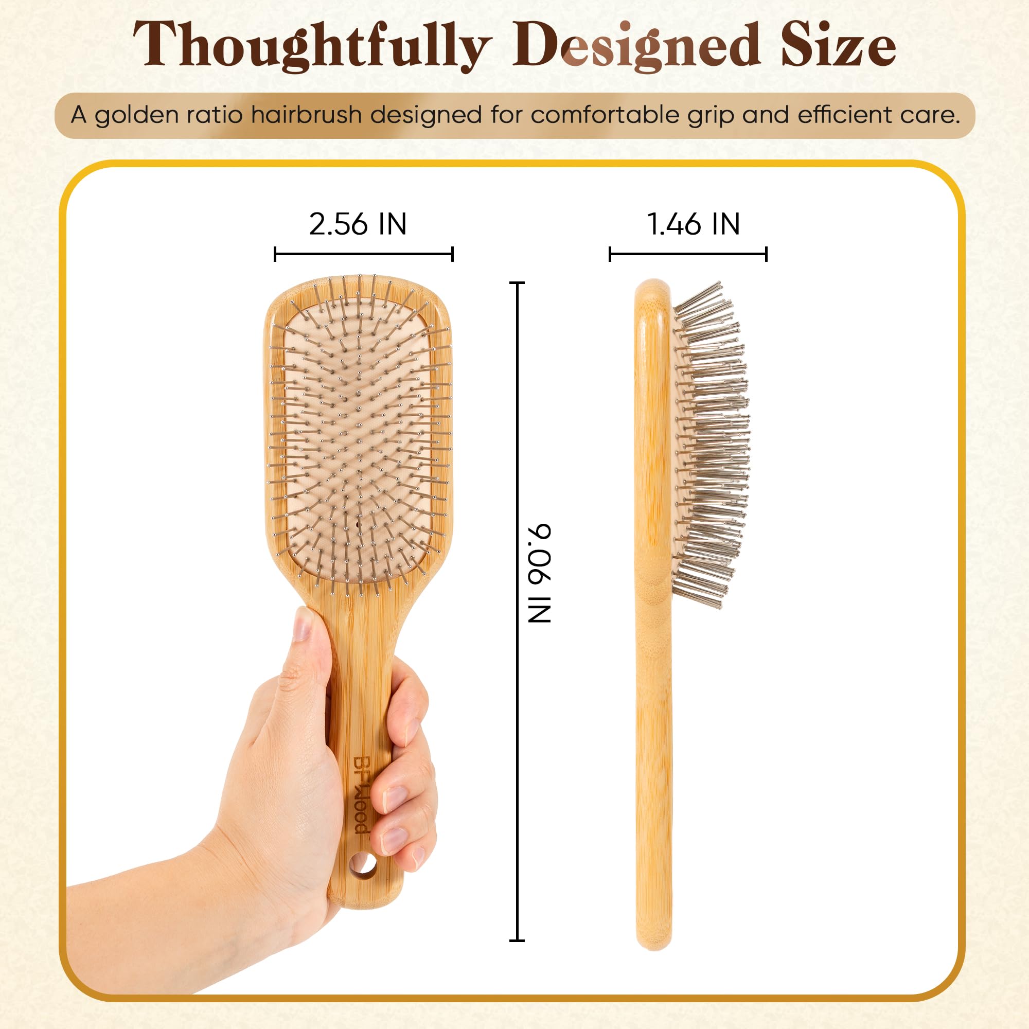 BFWood brosse pratique pour un coiffage rapide au quotidien.