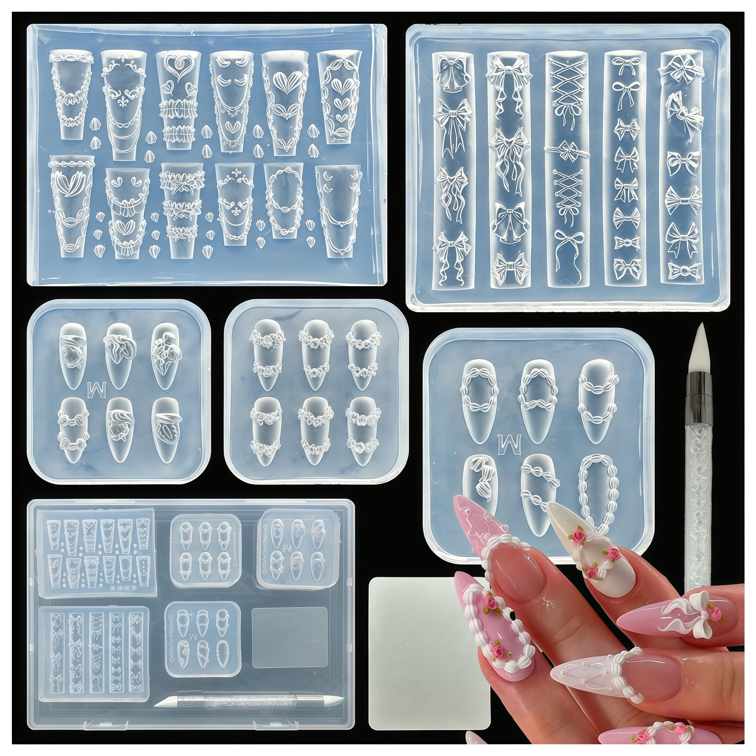 BHCCXZ gel patisserie fraise 3D pour décorations d'ongles en relief