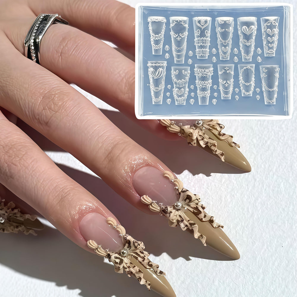 BHCCXZ moule fleur 3D, textures délicates pour embellissements