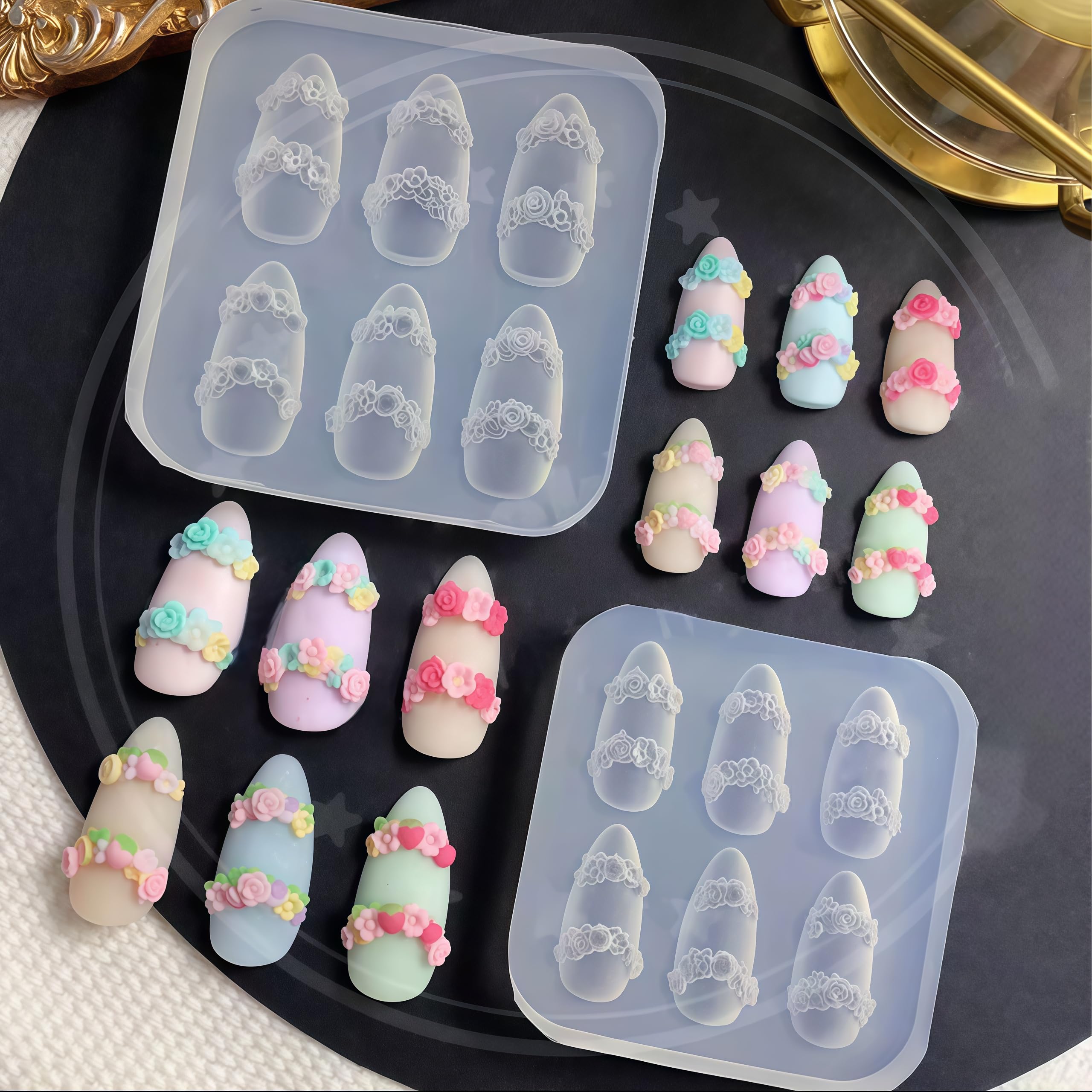 BHCCXZ accessoires ongles silicone, matériau flexible pour démoulage facile
