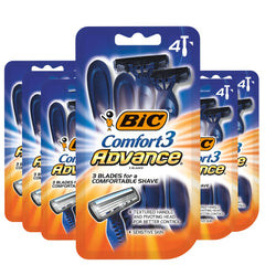 Rasoir BIC Comfort 3 Advance avec poignee ergonomique pour un controle accru lors du rasage.