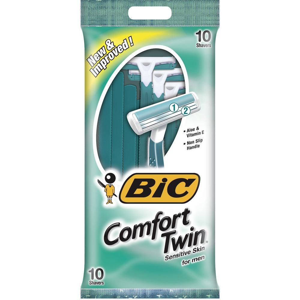 Rasoir Bic Comfort Twin pour peaux sensibles, usage quotidien doux (pack vert)