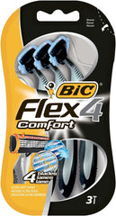 BIC Flex 4 Comfort : poignee antidérapante pour un meilleur controle pendant le rasage.