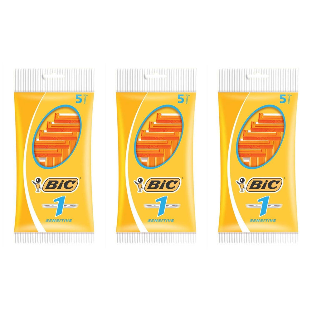 Rasoir BIC N°1 dans une pochette, lames adaptées à la peau sensible.