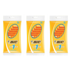 Rasoir BIC N°1 dans une pochette, lames adaptées à la peau sensible.
