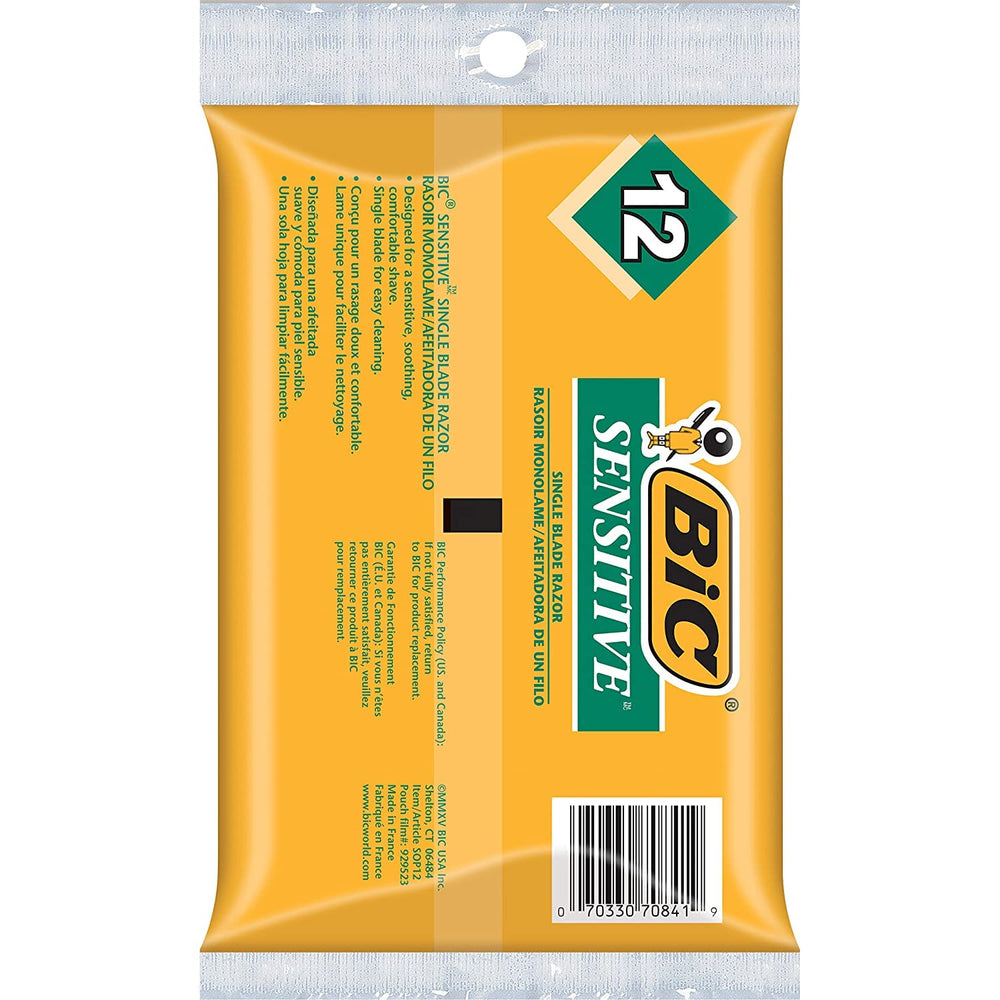 Rasoir BIC à lame simple, adapté pour peau sensible et rasage doux.