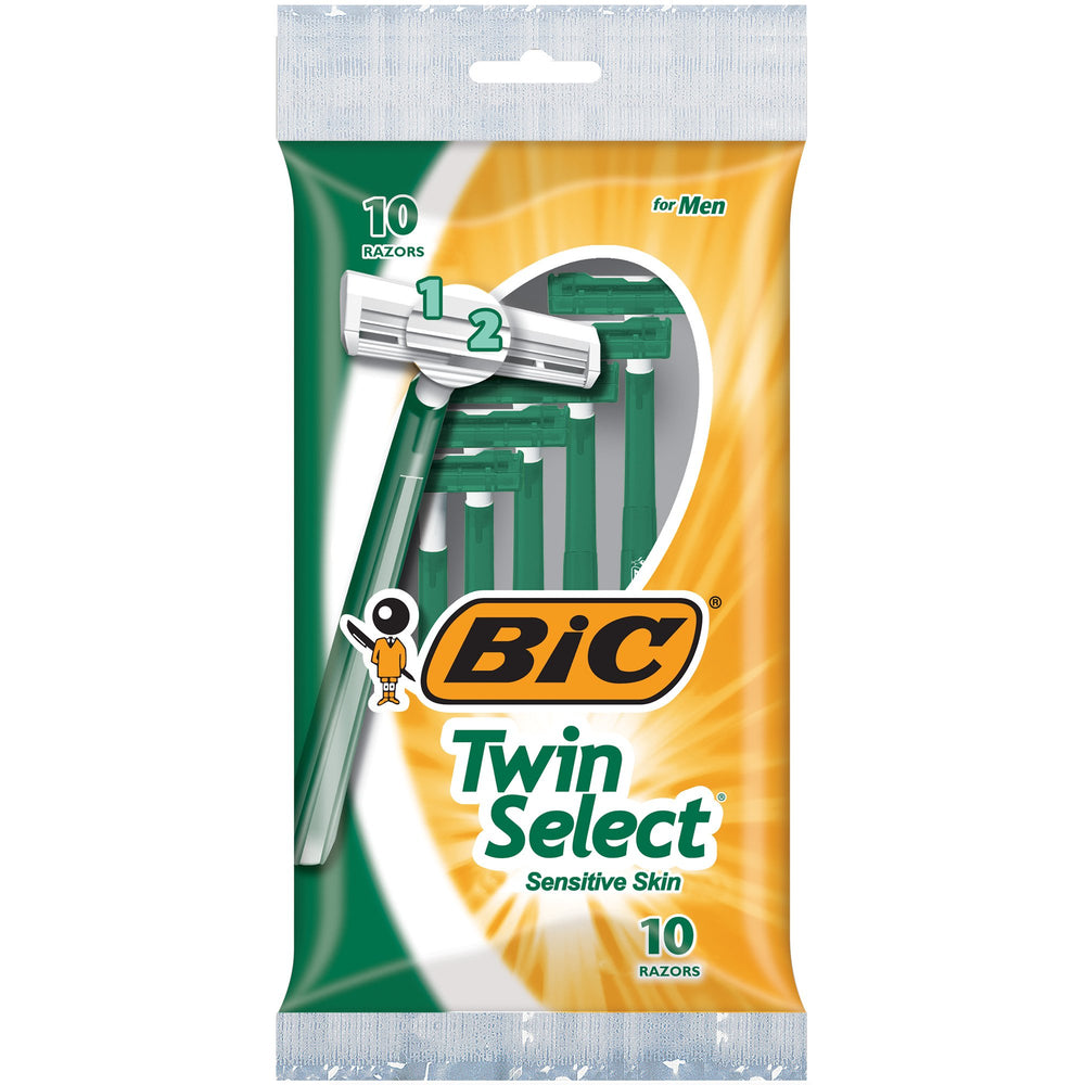Rasoir BIC Twin Select emballage portable, ideal pour voyages et sport.