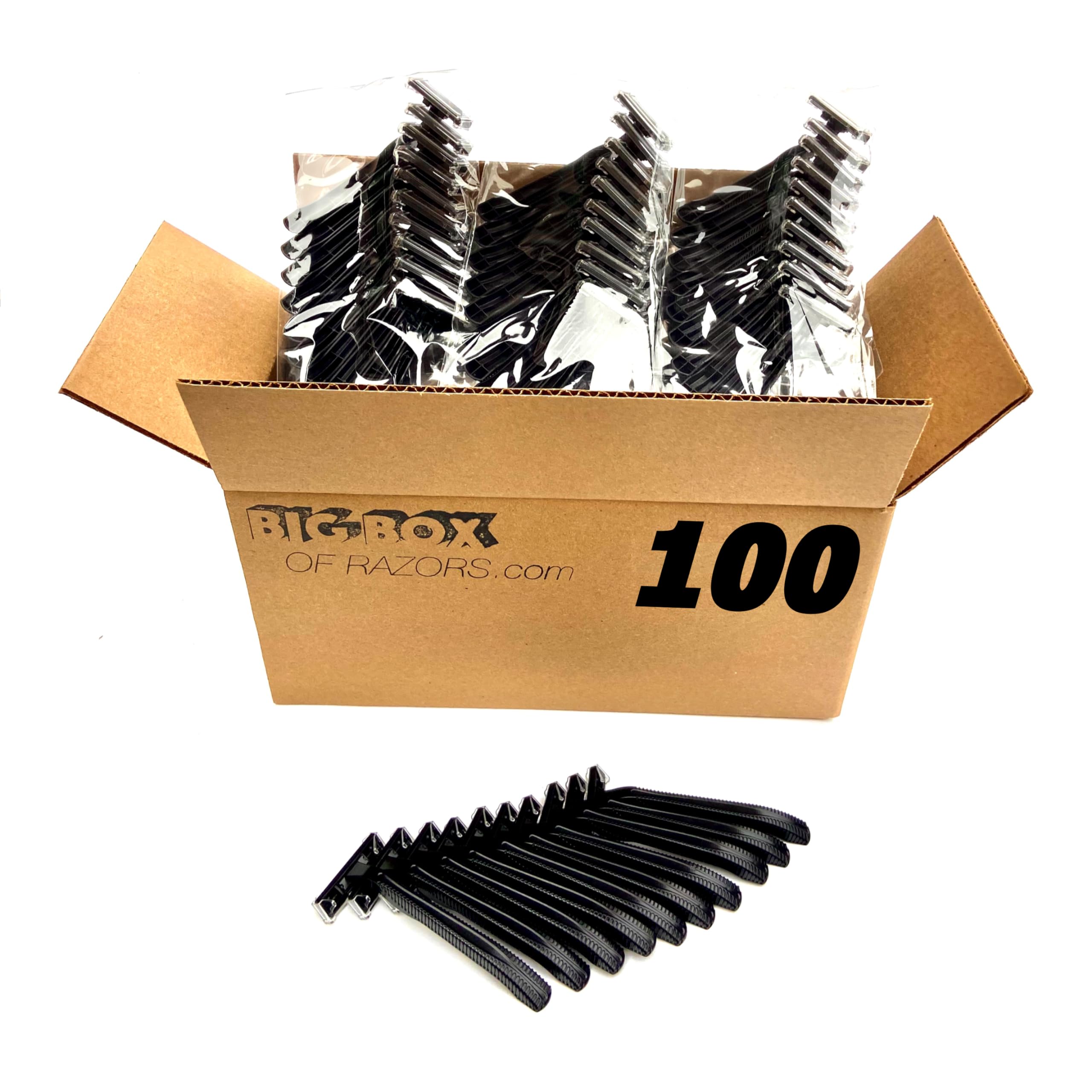 Big Box of Razors – rasoirs à lame double noire pour un rasage net et précis.