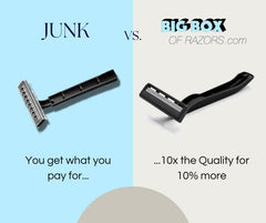Big Box of Razors – emballage simple en polybags avec 10 rasoirs pour distribution pratique.