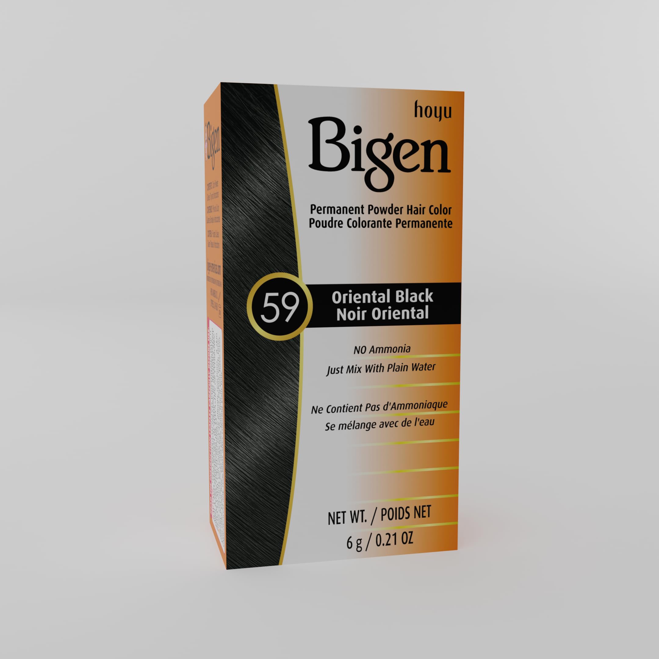 Bigen #59 Oriental Black Poudre — pack de six, pratique pour retouches régulières
