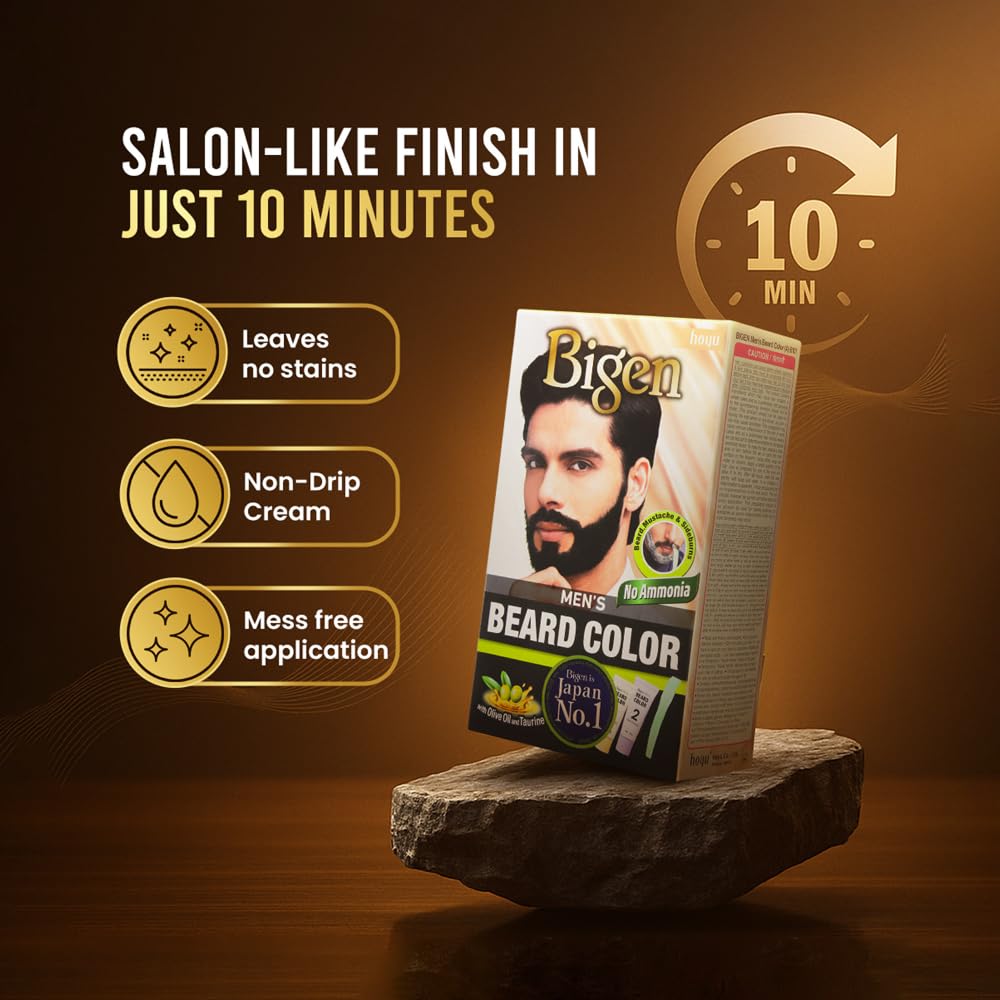 Bigen Barbe Color ingrédients aloé et olive nourrissent les poils.