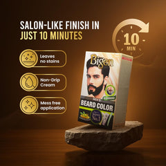 Bigen Barbe Color ingrédients aloé et olive nourrissent les poils.