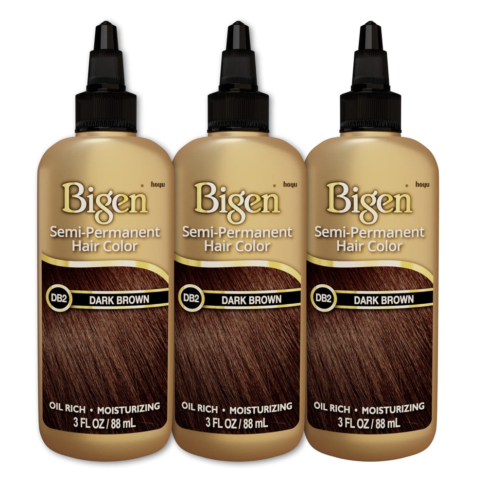 Bigen DB2 brun foncé Pack 3 — bouteille pour une couleur uniforme.