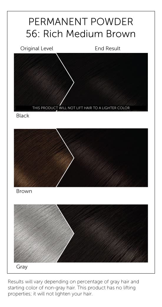 Bigen Poudre Coloration Cheveux #56 Brun Moyen Riche, application facile et sans ammoniaque.