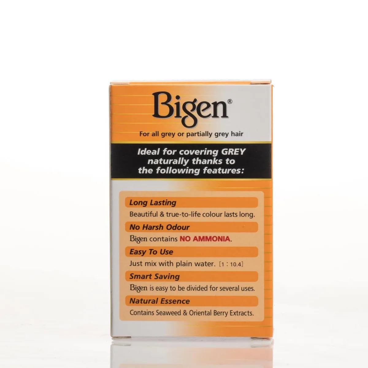 Bigen Poudre Permanente 59 Noir Oriental peut donner des résultats sur toute longueur sans endommager.