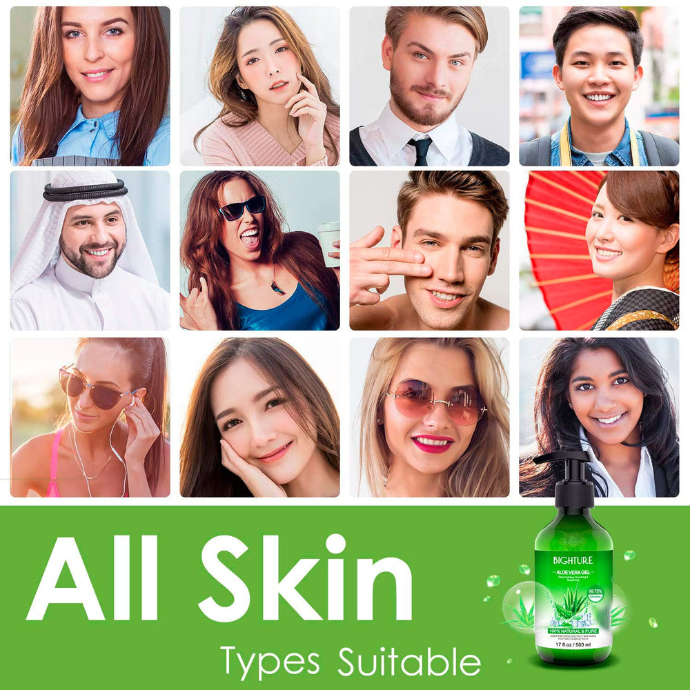 BIGHTURE Aloe Vera Gel, après-rasage, apaise les irritations et laisse la peau confortable.
