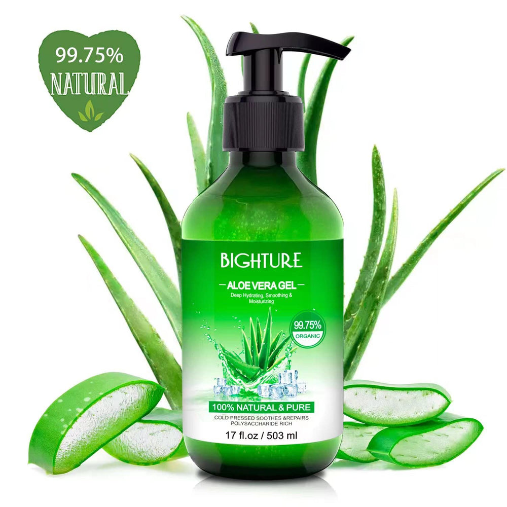 BIGHTURE Aloe Vera Gel, produit familial, peut accompagner la peau des enfants et des animaux sous supervision.