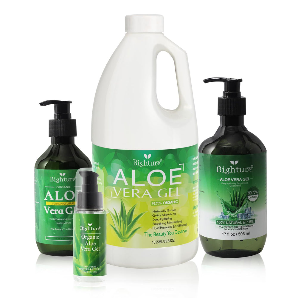 BIGHTURE Aloe Vera Gel, soin capillaire léger pour cheveux plus brillants.