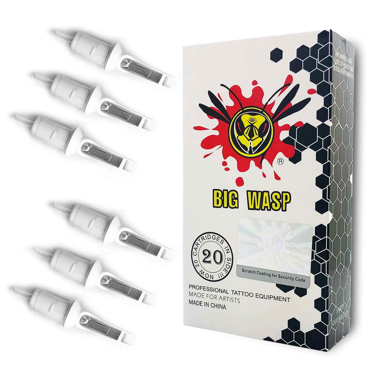 Cartouche BIGWASP 1015RM dans sa boîte prête au tatouage.