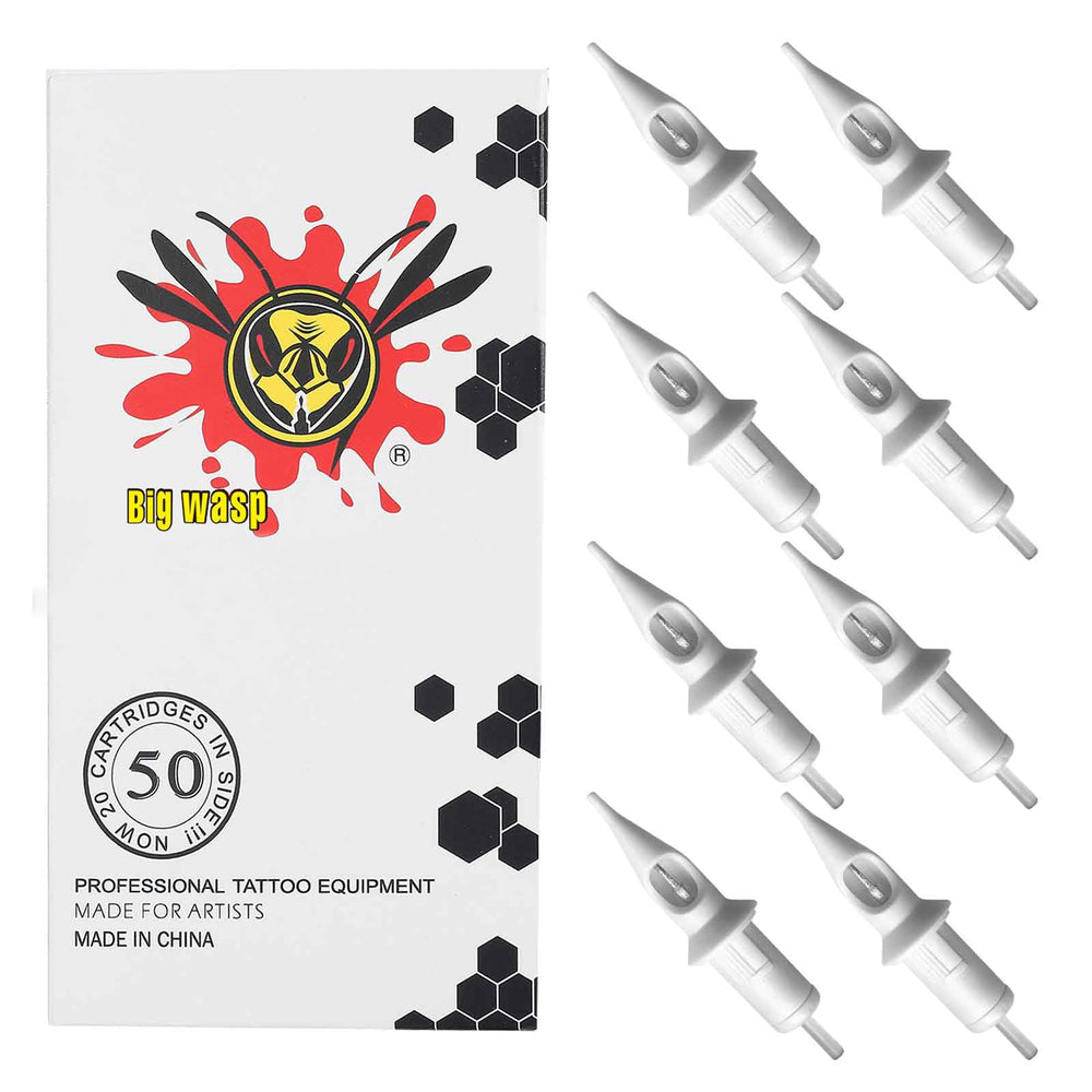 Cartouches BIGWASP jetables, emballage individuel, 50 pièces, hygiène et praticité.
