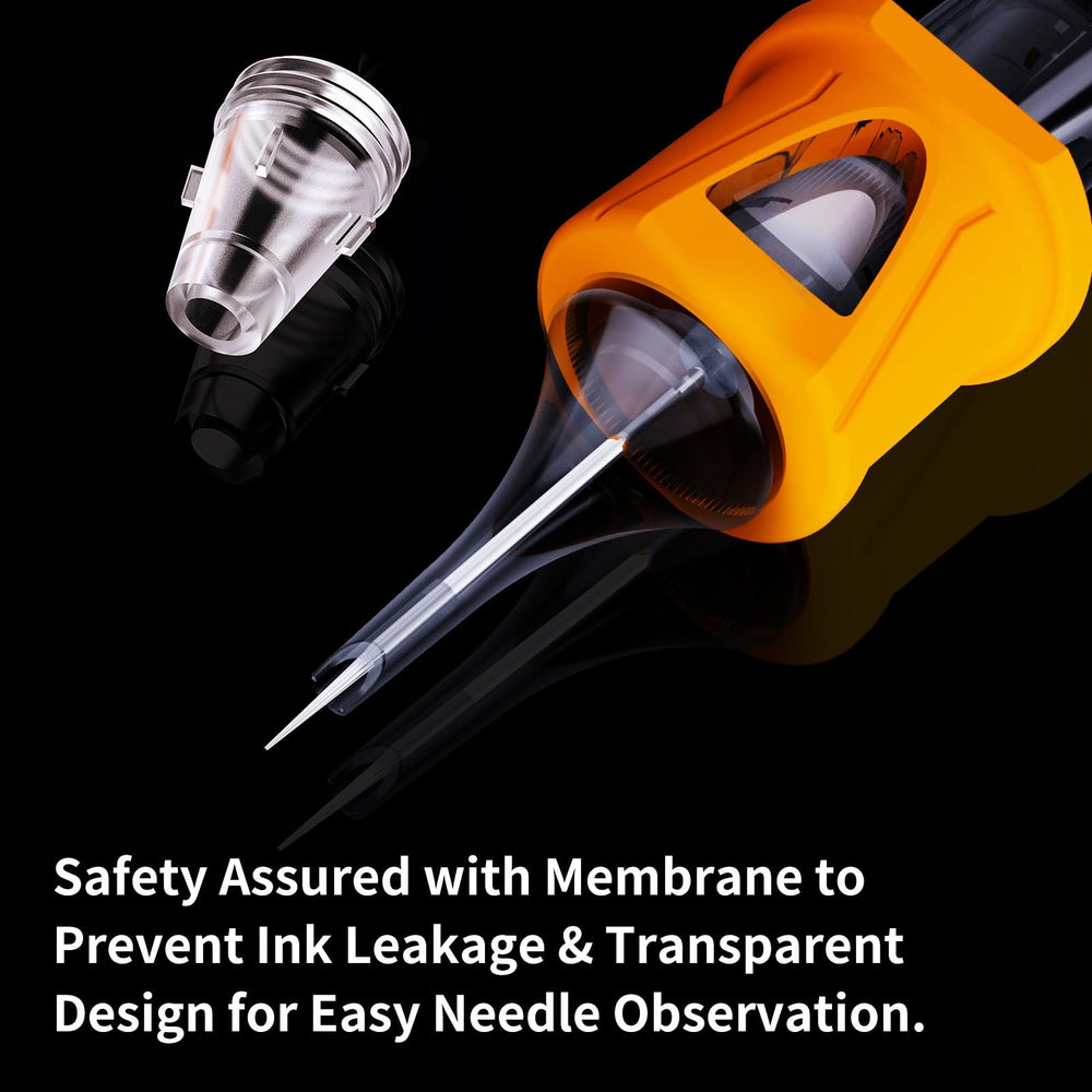 Cartouche BIGWASP Energy 3RL avec membrane anti-fuite et design transparent.